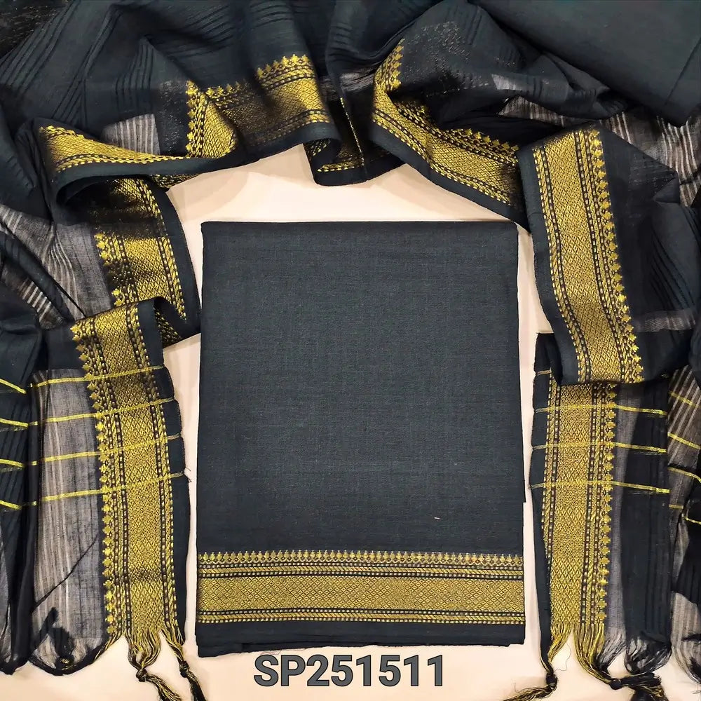 mangalagiri cotton dress material with zari border Plain Mangalgiri Zari Border Pure Handloom Cotton Fabric at 60/meter in Mathura