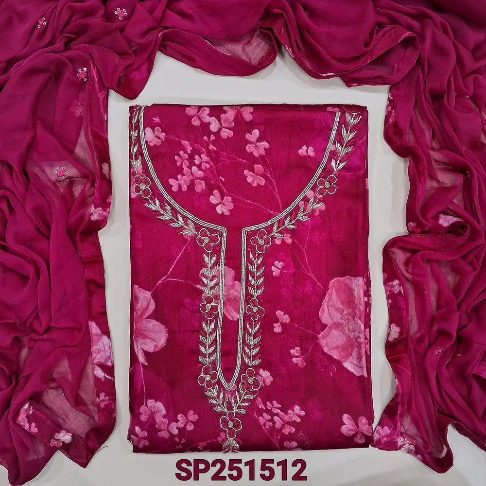 Dark Pink satin cotton dress-material SP251512-Neidhal