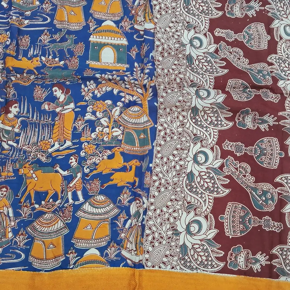 Mehandhi yellow premium raw silk unstitched salwar material,zari weaving buttas all over, (textured, Lining needed) silk bottom, pen kalamkari chennuri silk dupatta with nizam borders (INCONSISTENT STAINS ARE NOT DEFECTS). AP261202