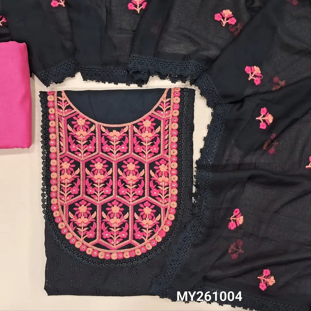 Black Cotton dress material my261004-Neidhal