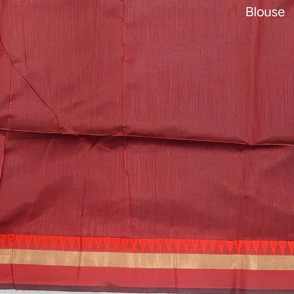 Black with maroon silk cotton saree with thread woven double side borders, zari striped short pallu and contrast blouse with borders. NS84