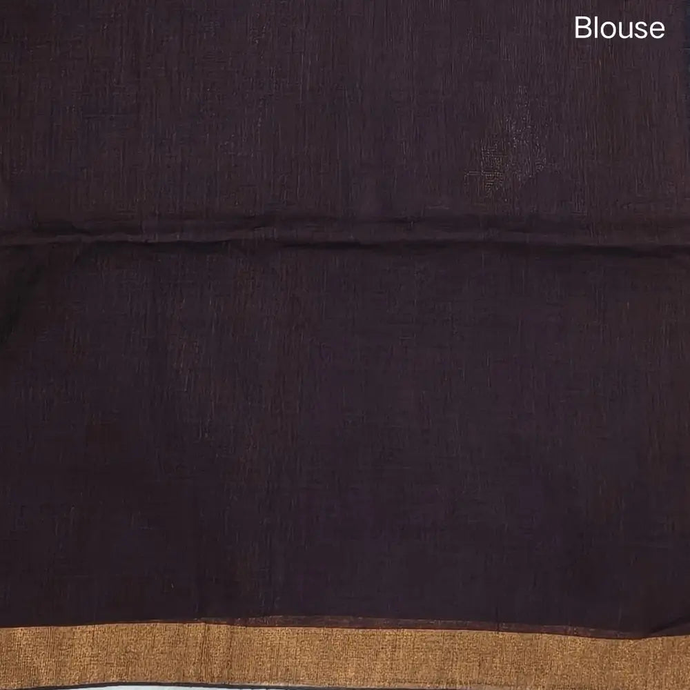 Coffee brown pure linen jamdani woven saree, with copper tissue double side borders,striped tissue pallu with tassles, plain running blouse with borders.(DRY CLEAN RECOMMENDED ). NS115