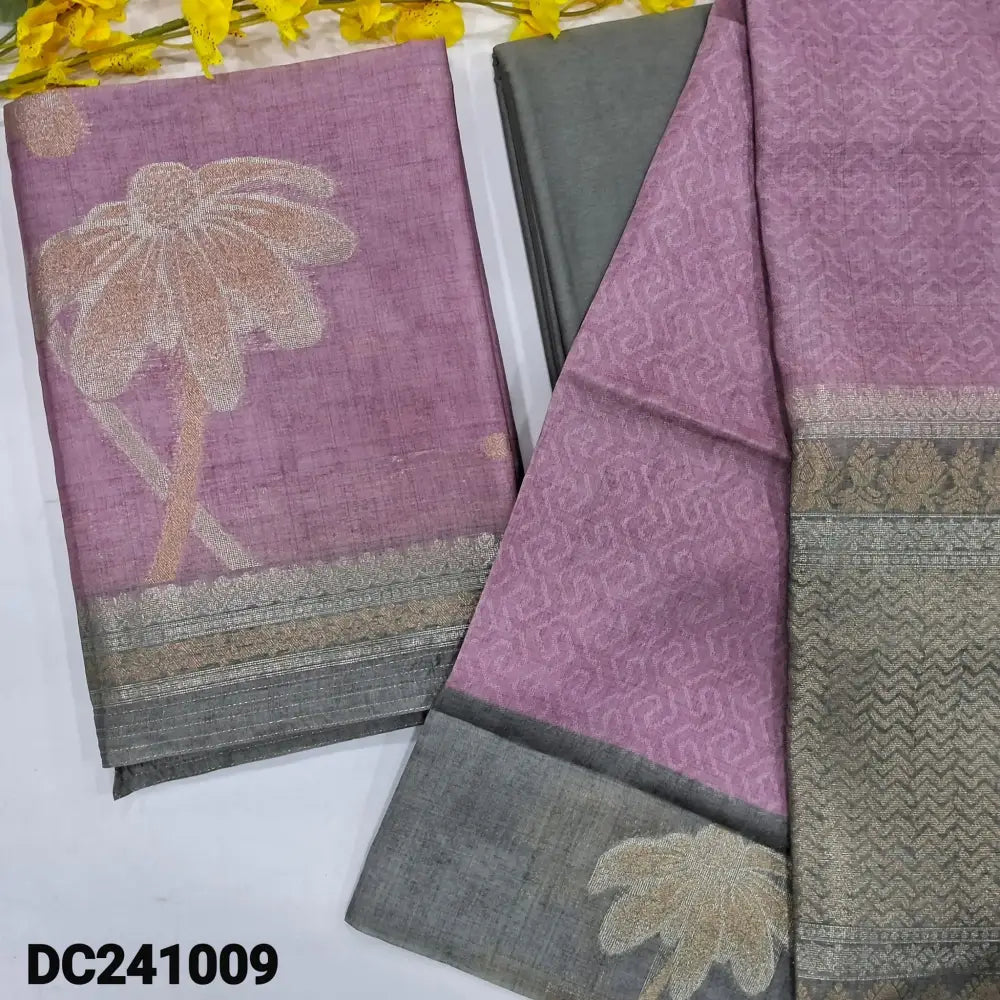 CODE DC241009: Pastel pink digital printed jamdani woven premium silk cotton unstitched salwar material(thin fabric