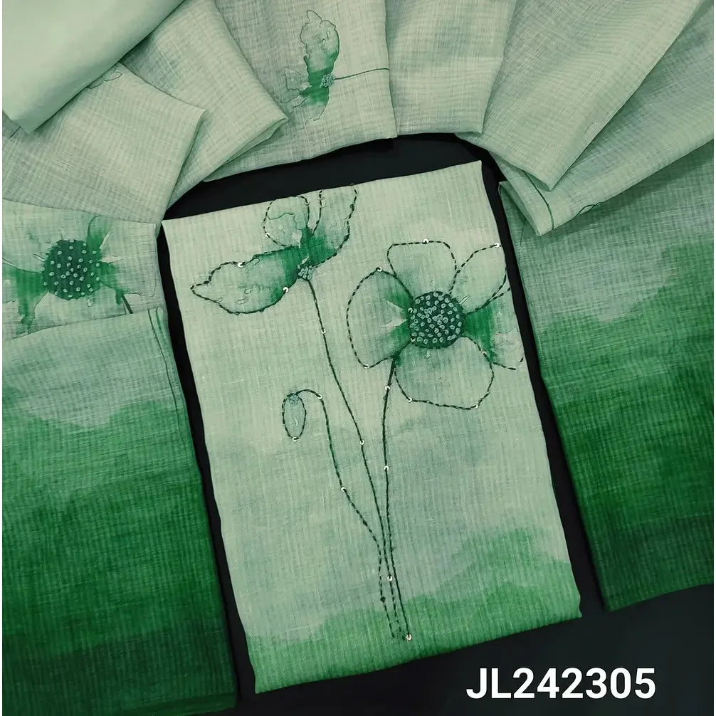 CODE JL242305: Pastel green& dark green designer