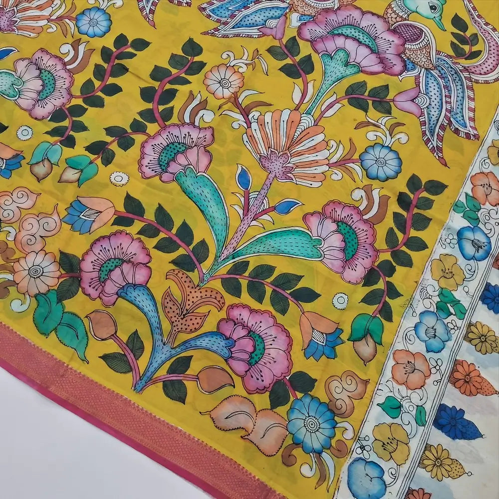 Reddish Maroon  premium raw silk unstitched salwar material (textured, Lining Needed) thread woven buttas allover, silver grey silk cotton bottom, original pen kalamkari silk dupatta with zari borders. OC252604