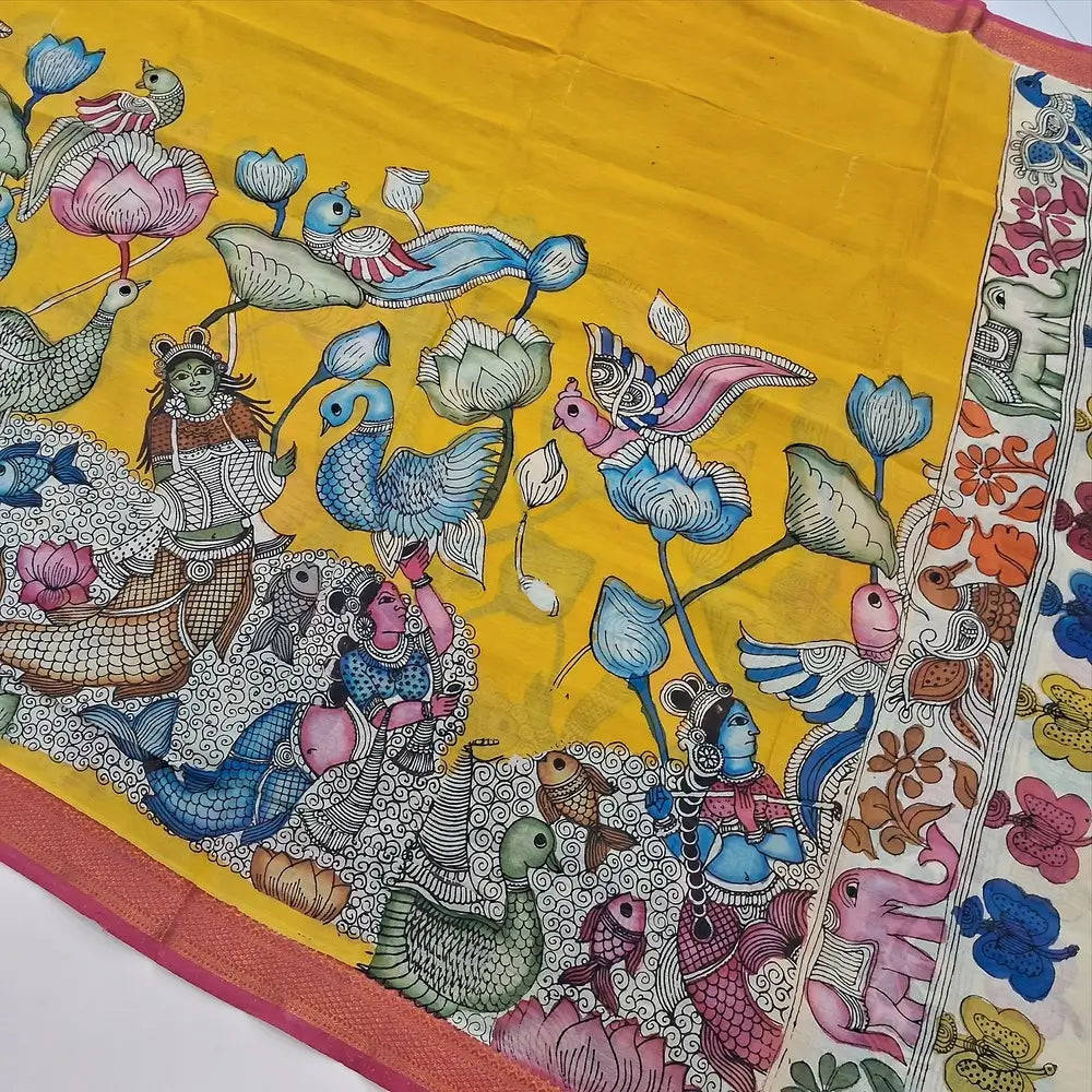 Reddish Maroon premium raw silk unstitched salwar material (textured, Lining Needed) thread woven buttas allover, silver grey silk cotton bottom, original pen kalamkari silk dupatta with zari borders. OC252606