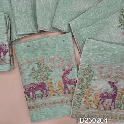 Designer jamdani woven pastel Blue premium linen unstitched salwar material (textured, lining needed) jamdani woven on daman,  jamdani woven linen bottom, jamdani woven premium linen dupatta. FB260204