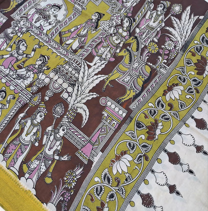 Lotus pink premium raw silk unstitched salwar material,thread weaving buttas all over, (textured, Lining needed) matching silk bottom, pen kalamkari chennuri silk dupatta with nizam borders (INCONSISTENT STAINS ARE NOT DEFECTS). AP262413