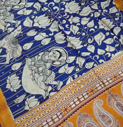 Fenugreek yellow premium raw silk unstitched salwar material (textured, Lining optional)thread woven buttas all over,matching raw silk bottom, pen kalamkari chennuri silk dupatta with nizam borders. JN260113