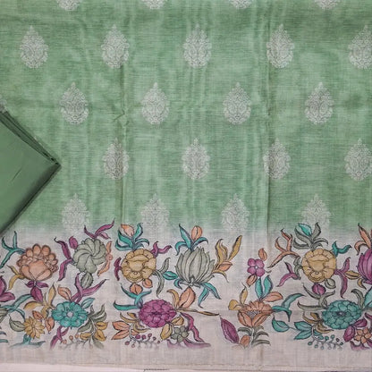 Designer pastel green digital printed moonga silk unstitched salwar material,digital printed all over(light weight,lining needed)matching silky bottom,digital printed permium moonga silk dupatta with jamdhani woven pallu. JN263003