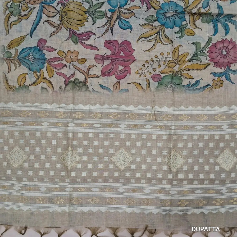 Designer pastel blue digital printed moonga silk unstitched salwar material,digital printed all over(light weight,lining needed)matching silky bottom,digital printed permium moonga silk dupatta with jamdhani woven pallu. JN263001