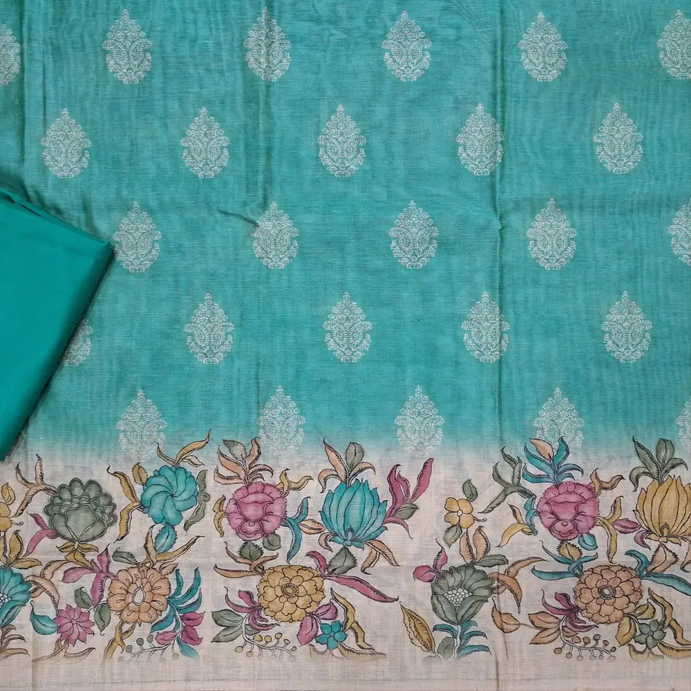 Designer pastel blue digital printed moonga silk unstitched salwar material,digital printed all over(light weight,lining needed)matching silky bottom,digital printed permium moonga silk dupatta with jamdhani woven pallu. JN263001
