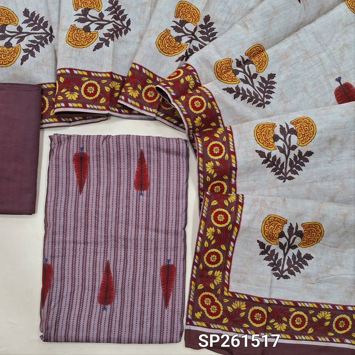 Dark onion pink modal maslin silk digital printed unstitched salwar material (Soft, Lining Needed)matching silk cotton bottom, modal maslin printed dupatta. SP261517