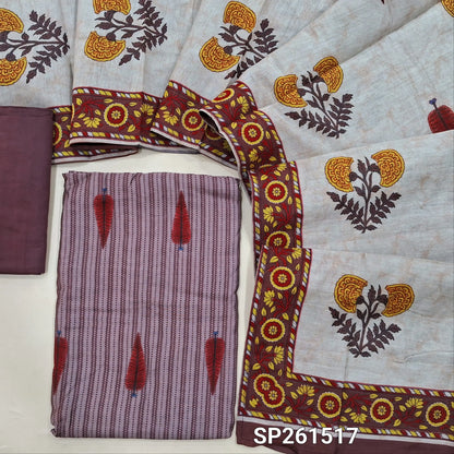 Dark onion pink modal maslin silk digital printed unstitched salwar material (Soft, Lining Needed)matching silk cotton bottom, modal maslin printed dupatta. SP261517