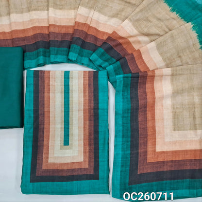 Blue viscous Silk unstitched salwar material,colourful yoke,(shiny,Lining Needed)silky bottom, digital printed tissue silk dupatta. OC260711