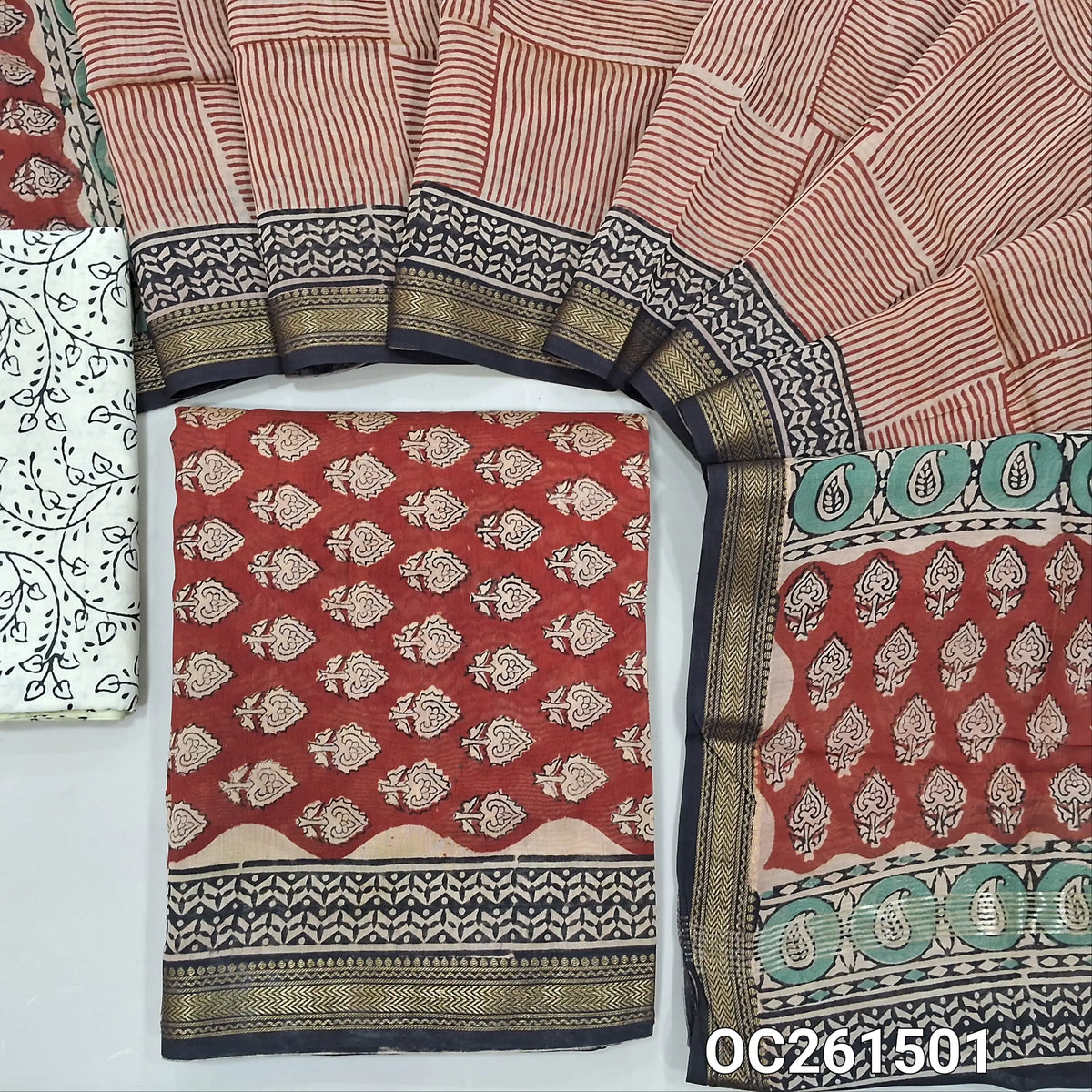 PREORDER 10 DAYS Maroon hand block printed pure maheshwari silk cotton unstitched salwar material(lining needed)block printed cotton bottom, traditional hand  block printed pure maheshwari silk cotton dupatta with borders.(TAPPING NEEDED) OC261501