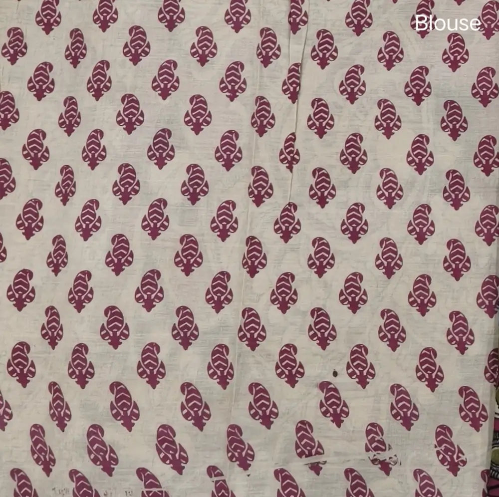 Mehandhi Green kalamkari hand block printed cotton saree, printed pallu and kalamkari printed blouse with borders. INCONSISTENT PRINTS AND DYES ARE NOT DEFECTS.NS66