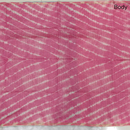 Bright pink with sky blue shibori printed soft silk cotton saree with zari checks all over, contrast animal prints on pallu, contrast running blouse with zari chceks and borders.NS72