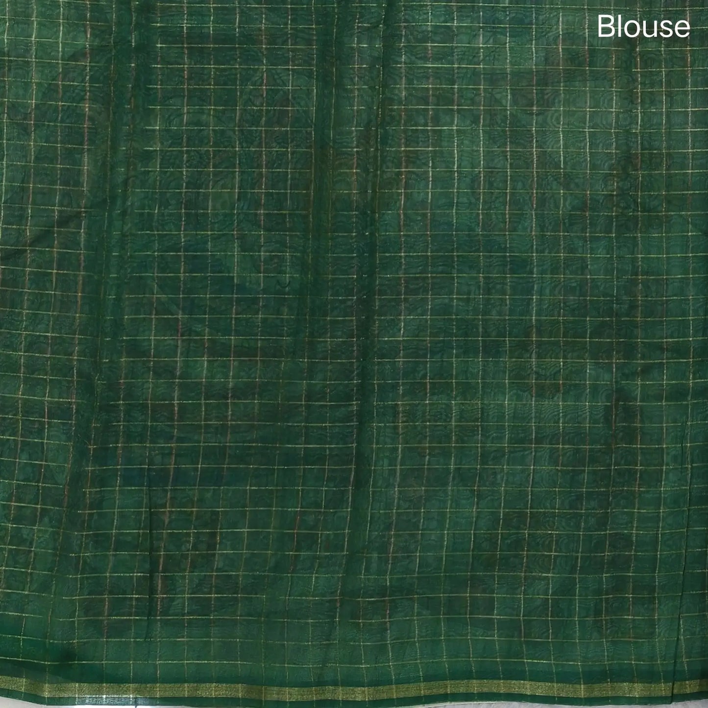 Orange, purple and green shibori printed soft silk cotton saree with zari checks all over, contrast kalamkari print on pallu, contrast running blouse with zari checks. NS86