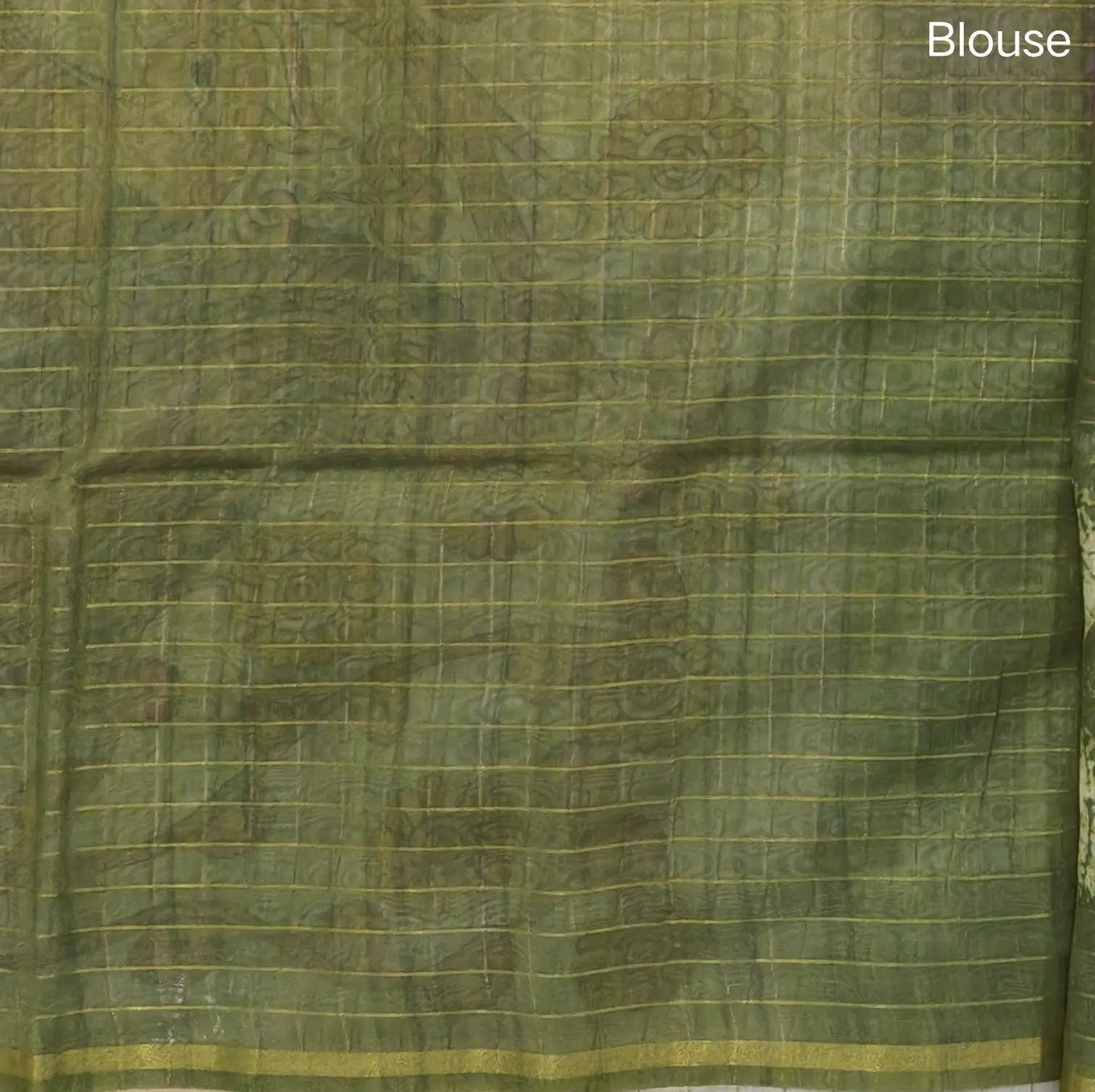 Pink, purple and green shibori printed soft silk cotton saree with zari checks all over, contrast kalamkari print on pallu, contrast running blouse with zari checks. NS88