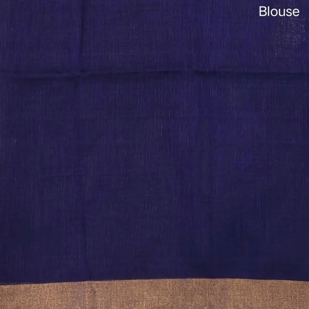 Violet pure linen jamdani woven saree, with copper tissue double side borders,striped tissue pallu with tassles, plain running blouse with borders.(DRY CLEAN RECOMMENDED ). NS112