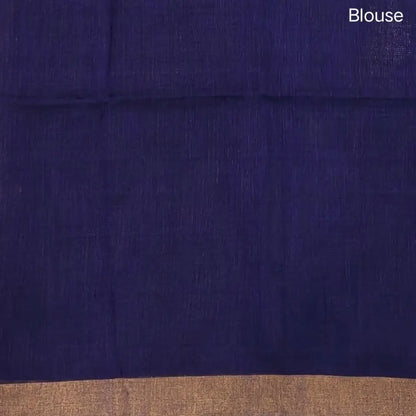 Violet pure linen jamdani woven saree, with copper tissue double side borders,striped tissue pallu with tassles, plain running blouse with borders.(DRY CLEAN RECOMMENDED ). NS112