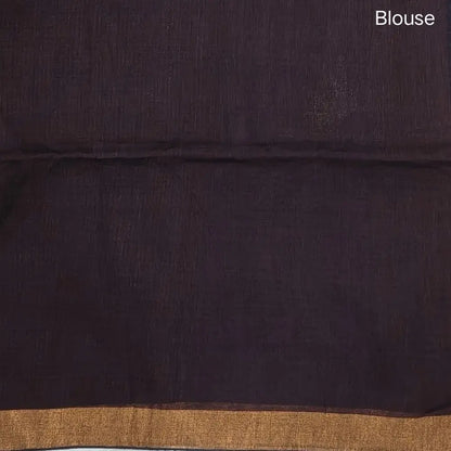 Coffee brown pure linen jamdani woven saree, with copper tissue double side borders,striped tissue pallu with tassles, plain running blouse with borders.(DRY CLEAN RECOMMENDED ). NS115