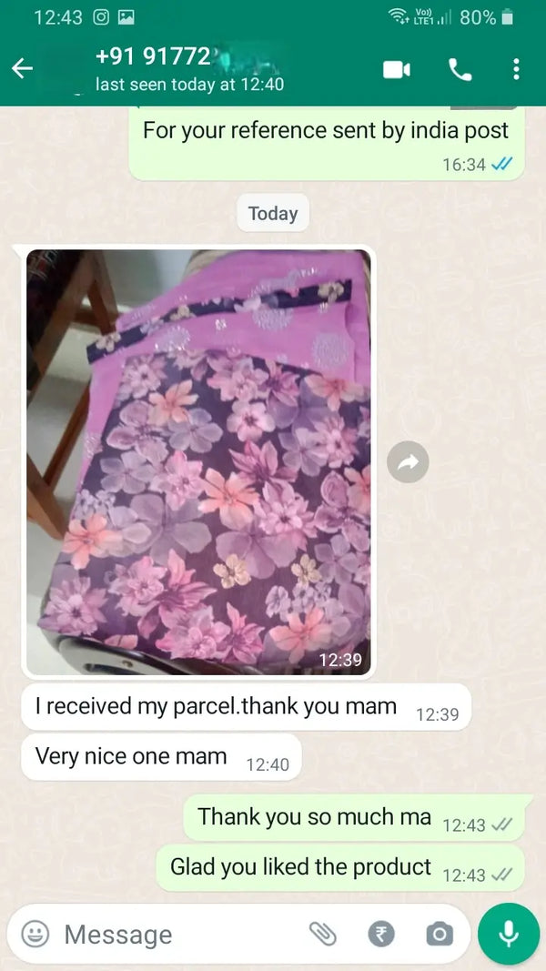  I received my parcel. thank you mam, very nice.