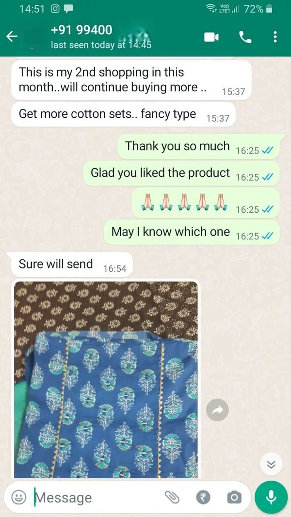 This is my 2nd shopping in this month... will continue buying more.. get more cotton sets.. fancy type.