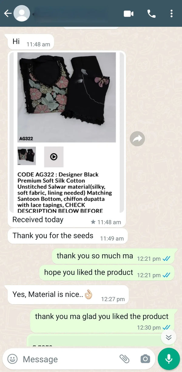 Hi received today, thank you for the seeds, yes material is nice..