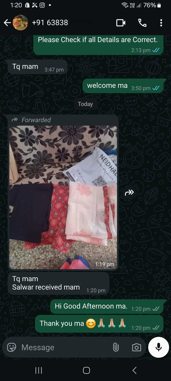 Salwar received mam.