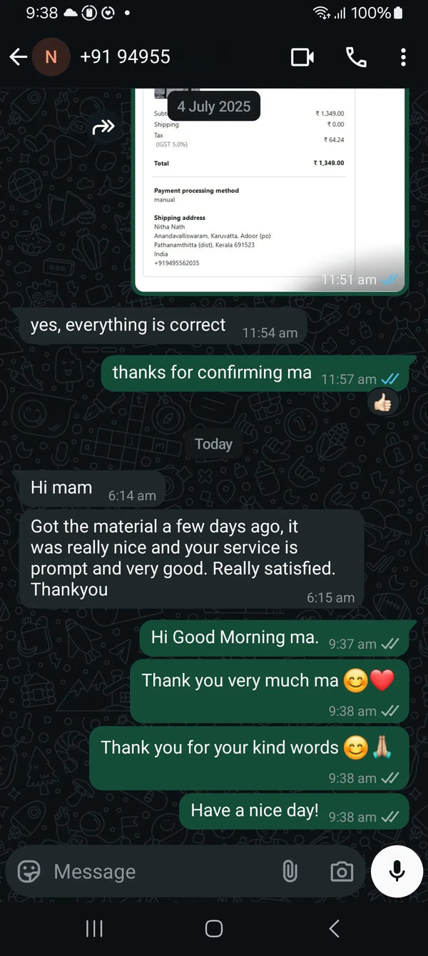 Got the material a few days ago, it was really very nice and your service is prompt and very good, really satisfied. thank you.