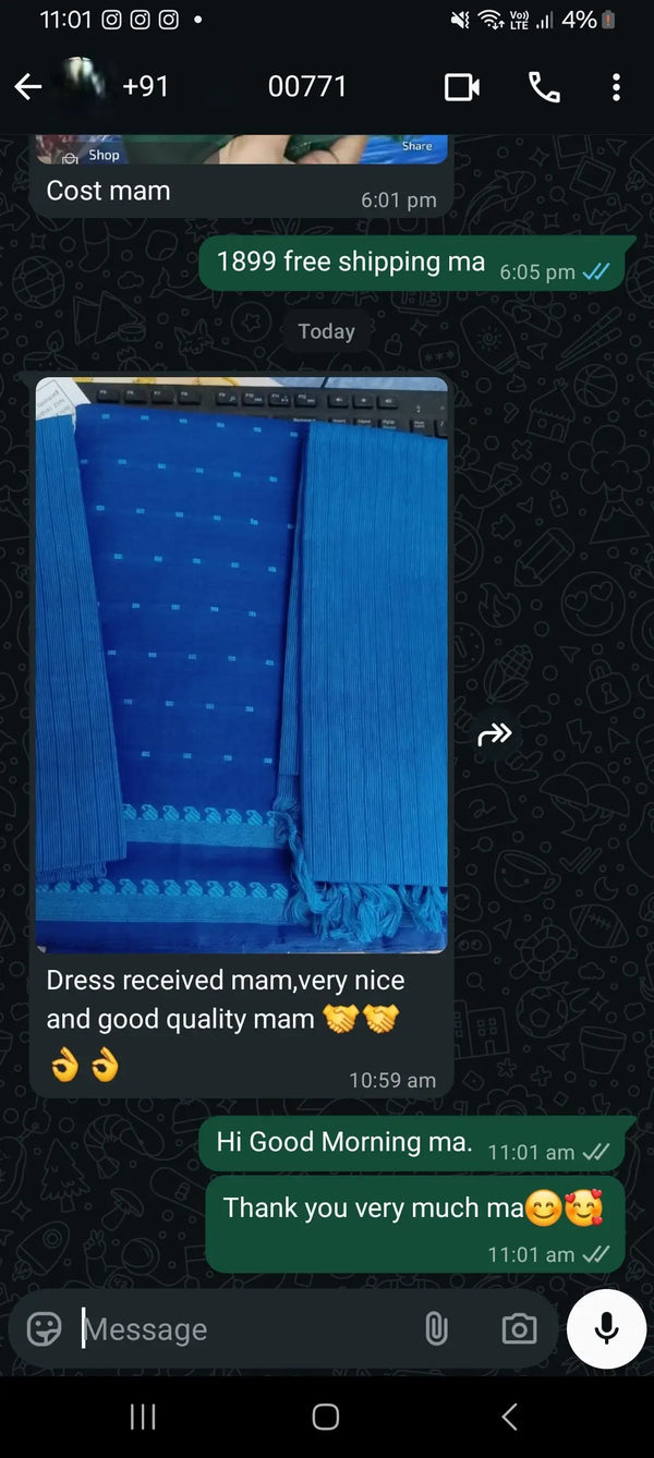 Dress received mam, very nice and good quality mam.