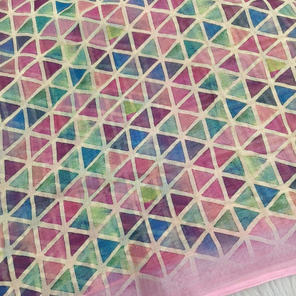 Abstract printed fancy semi linen saree ns151-Neidhal