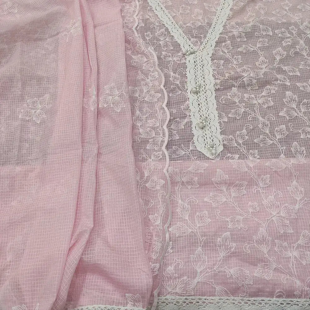 Baby pink embroidered kota salwar material ap251111-Neidhal