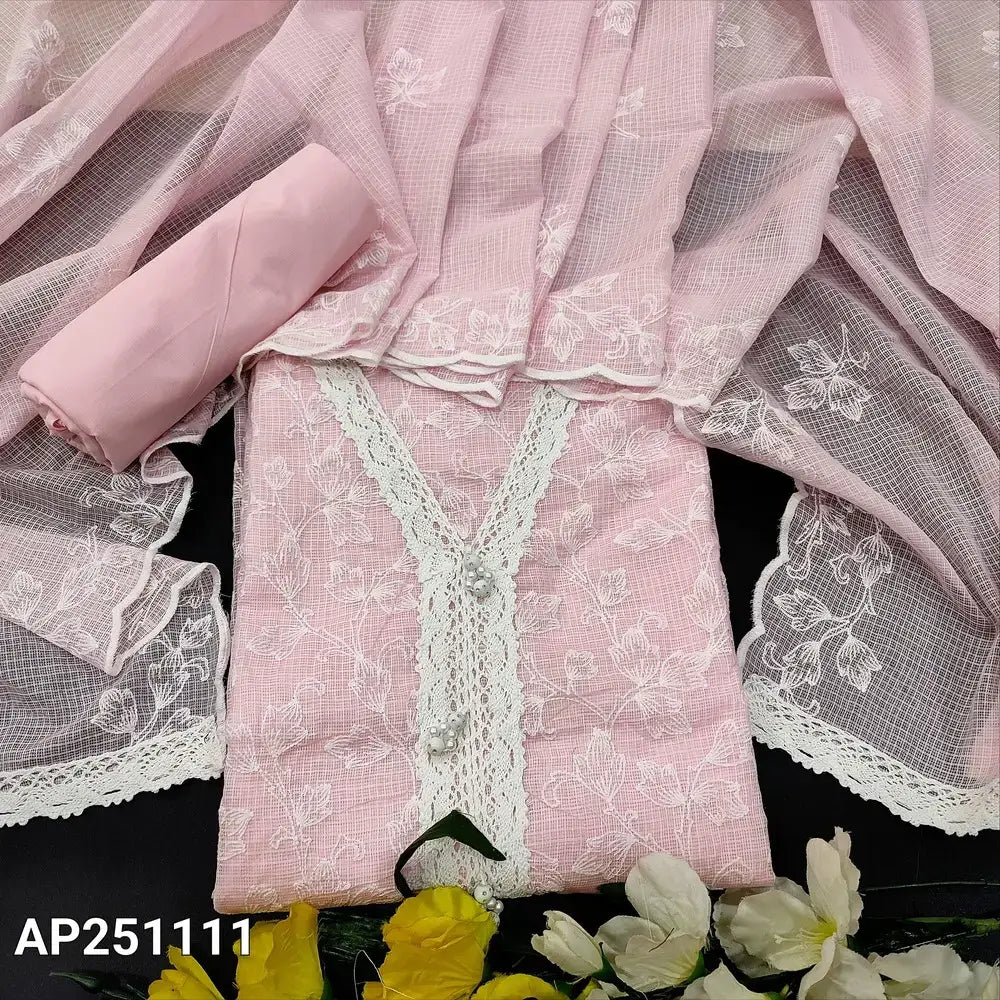 Baby pink embroidered kota salwar material ap251111-Neidhal