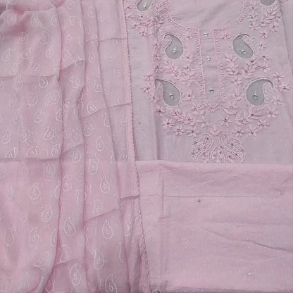 Baby pink printed mul cotton salwar material ap251005-Neidhal