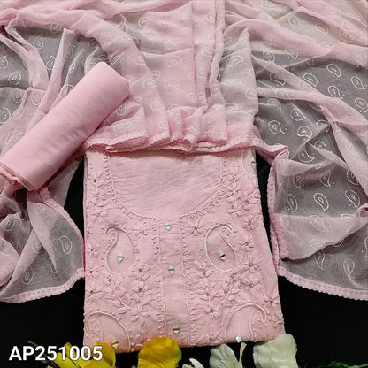 Baby pink printed mul cotton salwar material ap251005-Neidhal