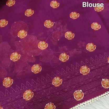 Beetroot purple designer digital printed soft silk cotton saree ns99-Neidhal