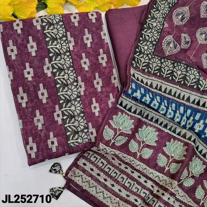 Beetroot purple digital printed silk cotton salwar material jl252710-Neidhal