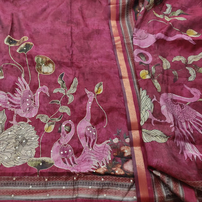 Beetroot purple digital printed silk cotton salwar material mr251408-Neidhal