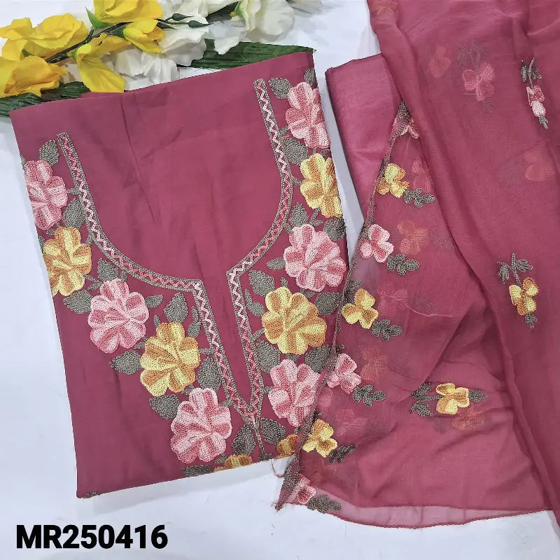 Light beetroot purple fancy soft silk cotton salwar material