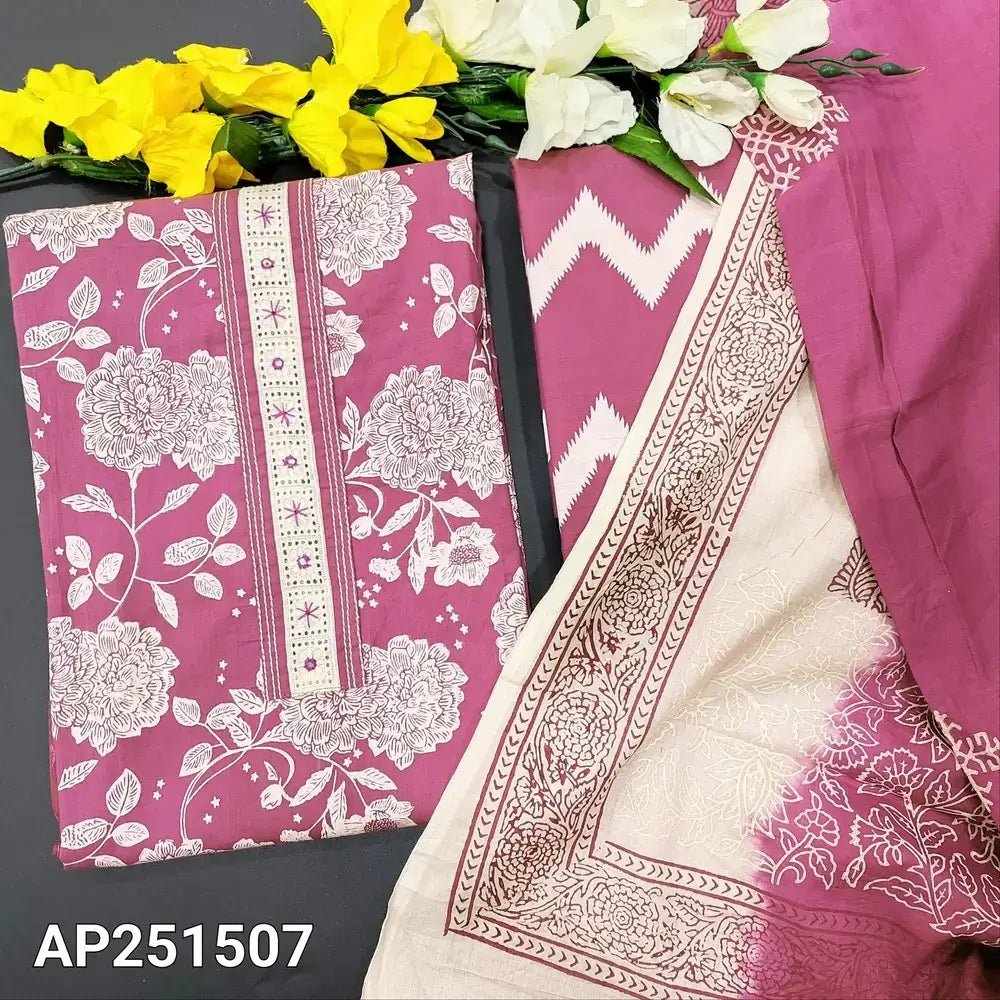 Beetroot purple floral printed cotton salwar material ap251507-Neidhal