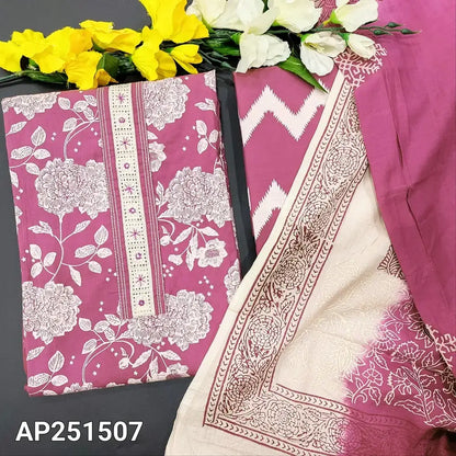 Beetroot purple floral printed cotton salwar material ap251507-Neidhal