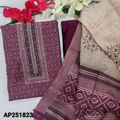 Beetroot Purple Slub Silk Cotton Salwar Material AP251823 - Neidhal