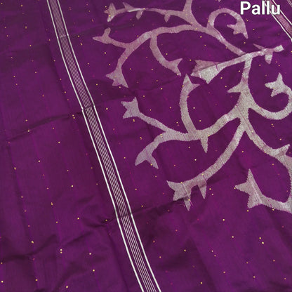 Beetroot purple slub silk cotton saree ns87-Neidhal