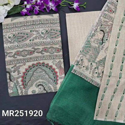 Beige bagalpuri jute silk cotton salwar material mr251920-Neidhal