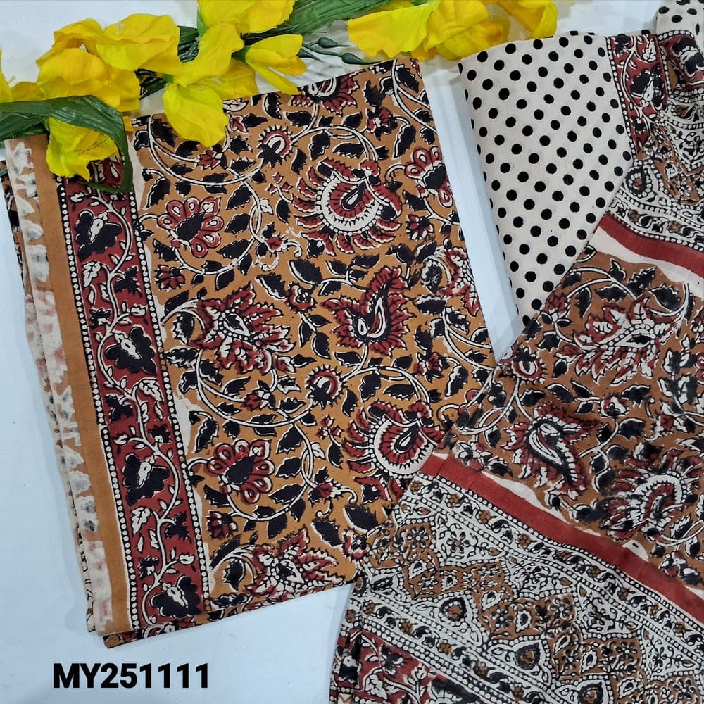 Beige base printed soft cotton salwar material my251111-Neidhal