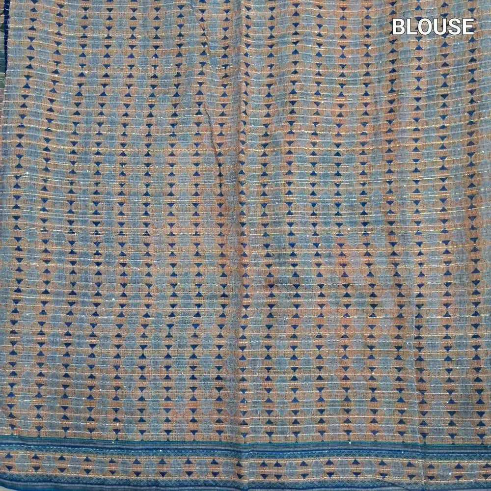 Beige blue fancy silk cotton saree ws719-Neidhal