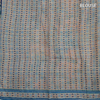 Beige blue fancy silk cotton saree ws719-Neidhal